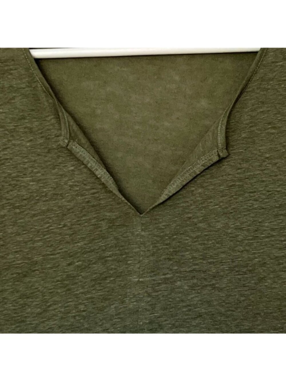 Sanctuary Womens Sz M Top Olive Linen Knit Tunic Sheer Hem Earthy Grunge Boho - Picture 3 of 11